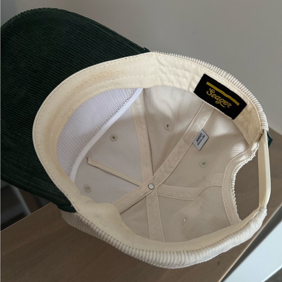 Seager Green and Cream Corduroy Adjustable Hat - Picture 4 of 5